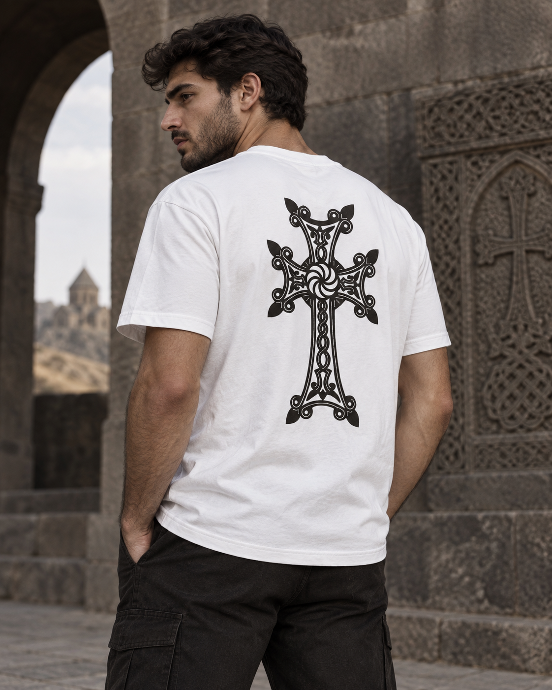 Khachkar Cross worn