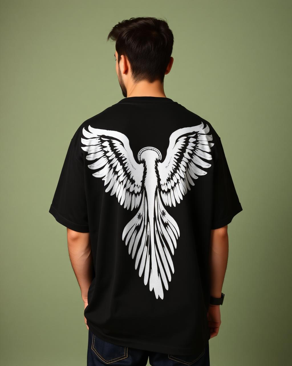 ANGEL tee worn, back print