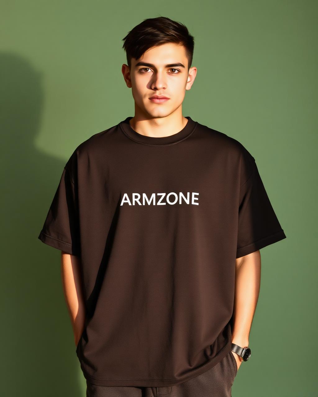 ARMZONE tee worn, chest logo